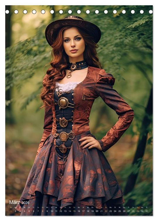Produktbild: Steampunk Ladies (Tischkalender 2026 DIN A5 hoch), CALVENDO Monatskalender