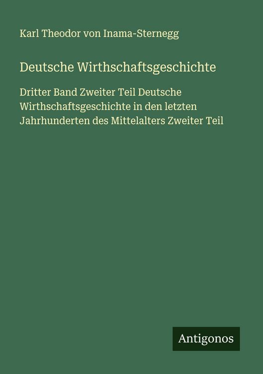 Produktbild: Deutsche Wirthschaftsgeschichte