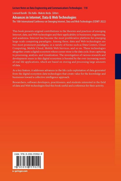 Produktbild: Advances in Internet, Data & Web Technologies