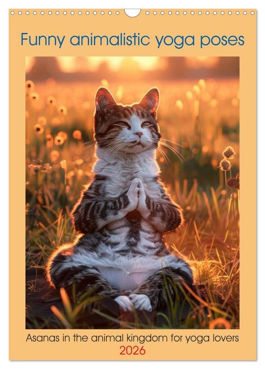 Produktbild: Funny animalistic yoga poses (Wall Calendar 2026 DIN A3 portrait), CALVENDO 12 Month Wall Calendar