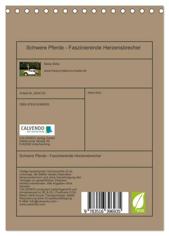 Produktbild: Schwere Pferde - Faszinierende Herzensbrecher (Tischkalender 2026 DIN A5 hoch), CALVENDO Monatskalender