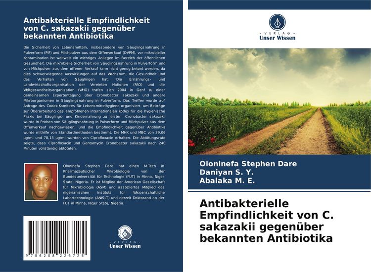 Produktbild: Antibakterielle Empfindlichkeit von C. sakazakii gegen&uuml;ber bekannten Antibiotika
