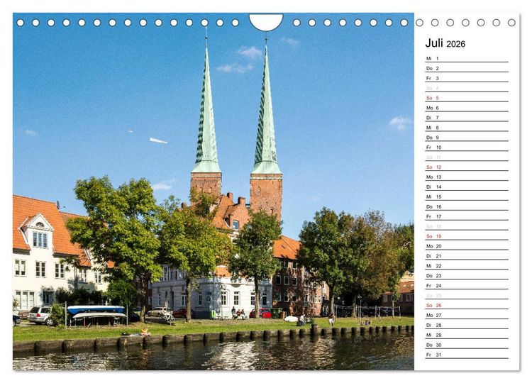 Produktbild: Hansestadt L&uuml;beck / Geburtstagskalender (Wandkalender 2026 DIN A4 quer), CALVENDO Monatskalender