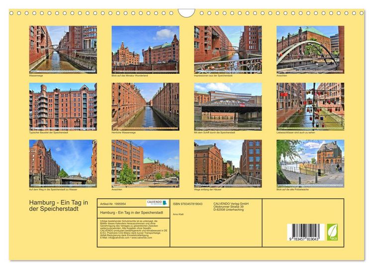 Produktbild: Hamburg - Ein Tag in der Speicherstadt (Wandkalender 2026 DIN A3 quer), CALVENDO Monatskalender