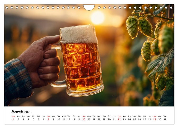 Produktbild: A Year of Beer - Bavarian Brews and Scenic Views (Wall Calendar 2026 DIN A4 landscape), CALVENDO 12 Month Wall Calendar