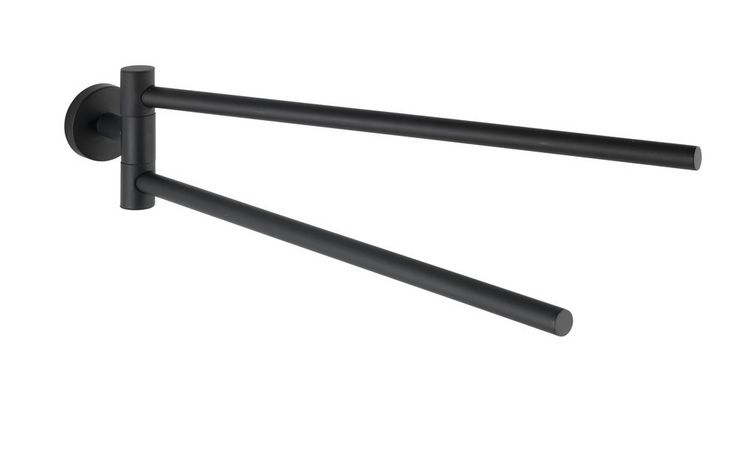 Produktbild: Handtuchhalter Mod. Bosio Black matt mit 2 Armen, rostfrei