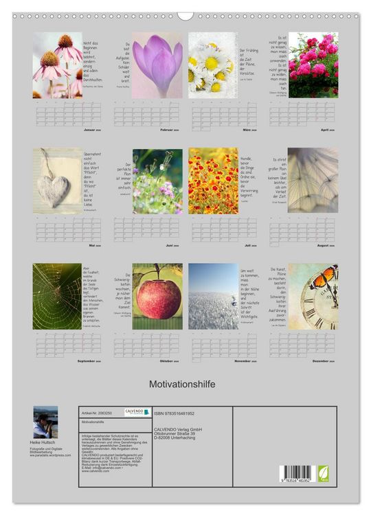 Produktbild: Motivationshilfe (Wandkalender 2026 DIN A2 hoch), CALVENDO Monatskalender