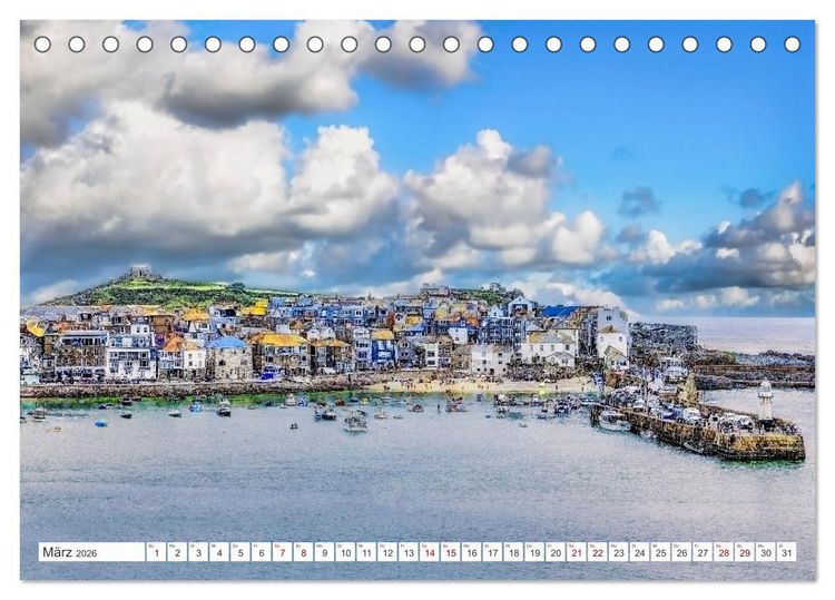 Produktbild: Cornwall - Malerische Landschaften mit grandiosen K&uuml;sten (Tischkalender 2026 DIN A5 quer), CALVENDO Monatskalender