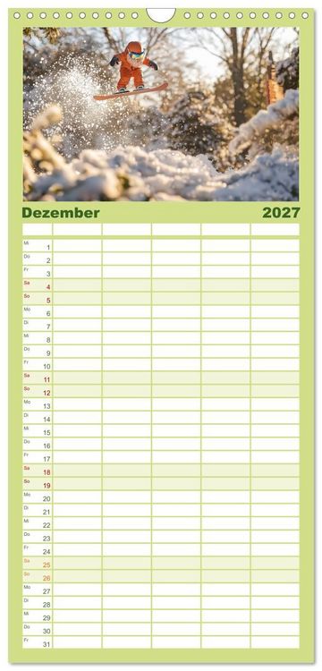 Produktbild: Familienplaner 2027 - Sportliche Gartenzwerge mit 5 Spalten (Wandkalender, 21 x 45 cm) CALVENDO