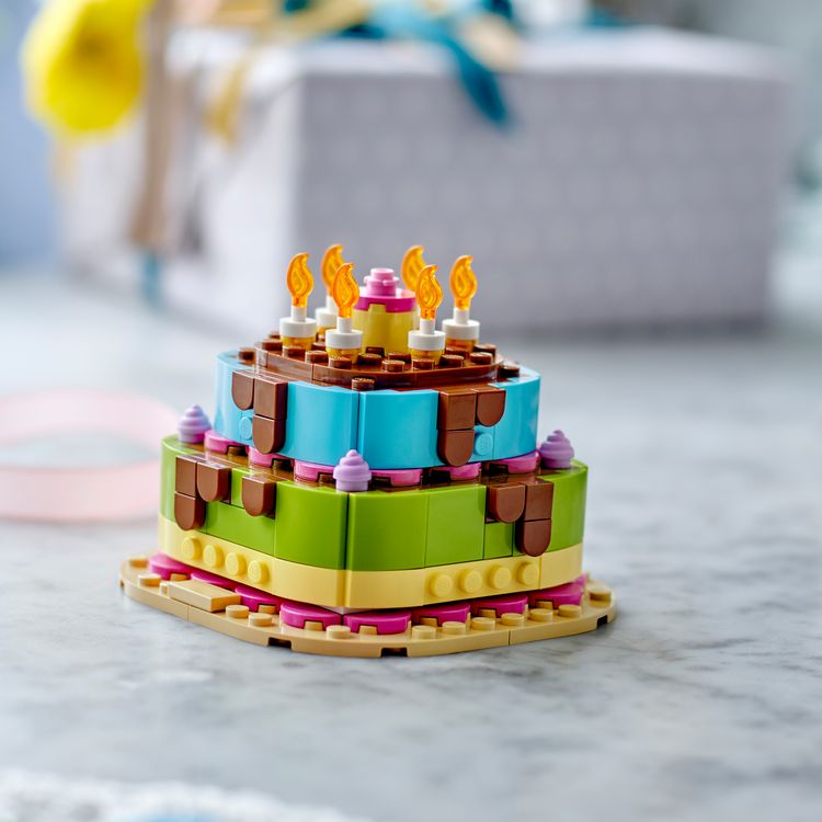 Produktbild: LEGO 40815 Geburtstagstorte, Tischdeko zum Selbergestalten, cooles Geschenkset