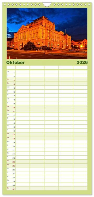 Produktbild: Familienplaner 2026 - Kroatien - Traumhafte Landschaften und faszinierende St&auml;dte mit 5 Spalten (Wandkalender, 21 x 45 cm) CALVENDO