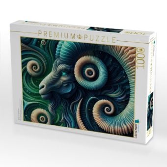 Produktbild: CALVENDO Puzzle Widder im Spiralsturm | 1000 Teile Lege-Gr&ouml;&szlig;e 64x48cm Foto-Puzzle f&uuml;r gl&uuml;ckliche Stunden