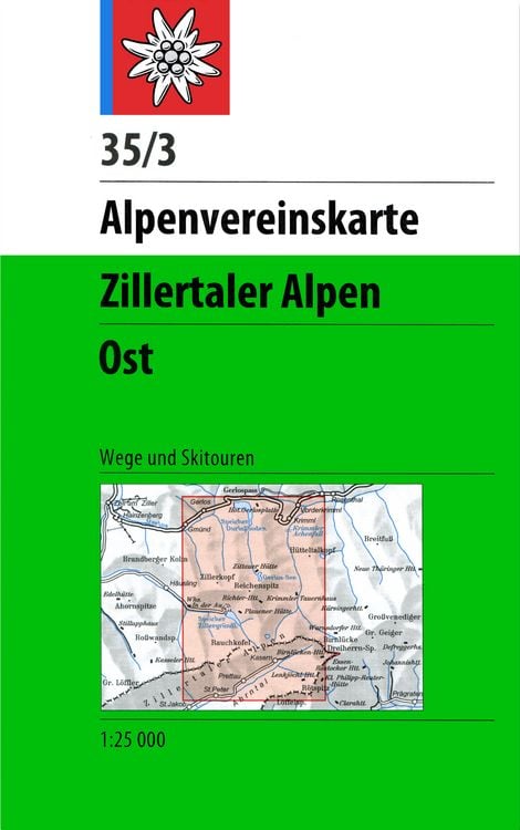 Produktbild: DAV Alpenvereinskarte 35/3 Zillertaler Alpen Ost 1 : 25 000 Wegmarkierung