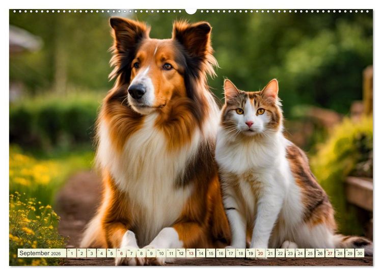 Produktbild: Traumhund Collie (hochwertiger Premium Wandkalender 2026 DIN A2 quer), Kunstdruck in Hochglanz