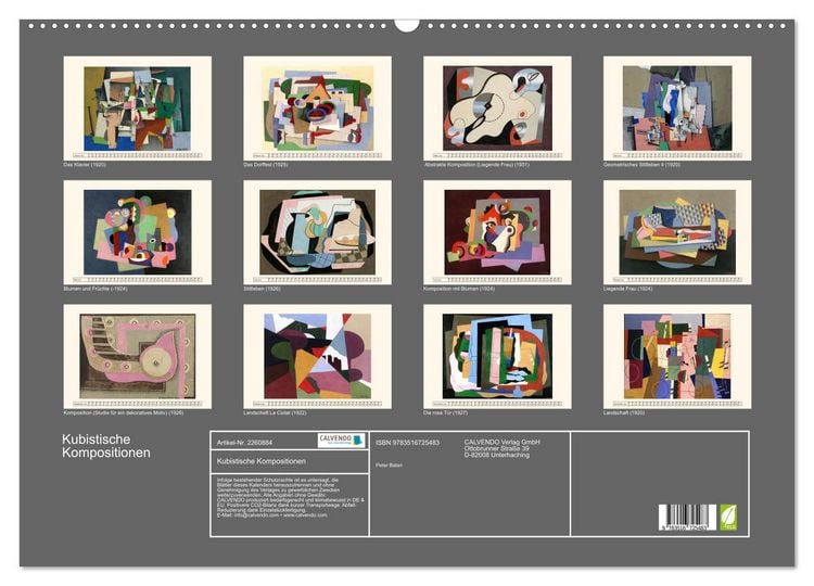 Produktbild: Kubistische Kompositionen (Wandkalender 2026 DIN A2 quer), CALVENDO Monatskalender