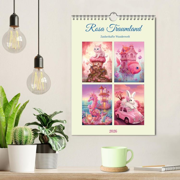 Produktbild: Rosa Traumland. Zauberhafte Wunderwelt (Wandkalender 2026 DIN A4 hoch), CALVENDO Monatskalender