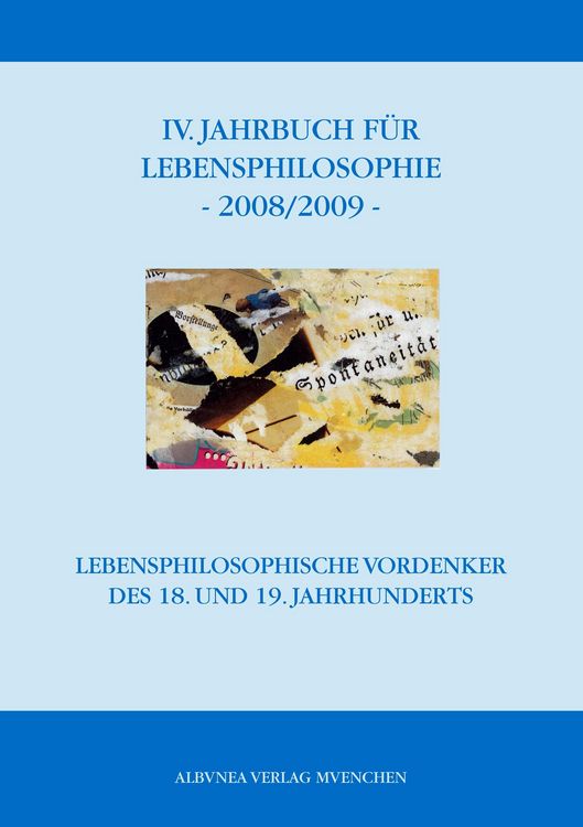 Produktbild: IV. Jahrbuch f&uuml;r Lebensphilosophie 2008/2009