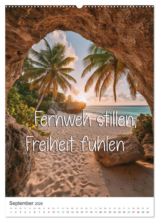 Produktbild: Tr&auml;umen unter Palmen (Wandkalender 2026 DIN A2 hoch), CALVENDO Monatskalender