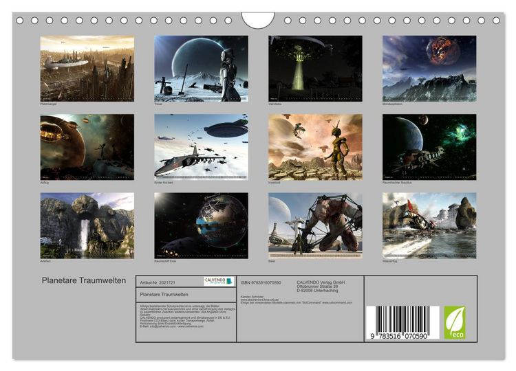 Produktbild: Planetare Traumwelten (Wandkalender 2026 DIN A4 quer), CALVENDO Monatskalender