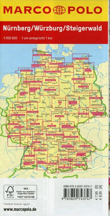 Produktbild: MARCO POLO Freizeitkarte 33 N&uuml;rnberg, W&uuml;rzburg, Steigerwald 1:100.000