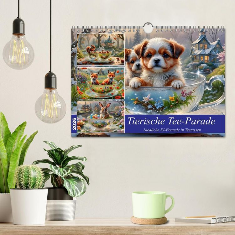 Produktbild: Tierische Tee-Parade (Wandkalender 2026 DIN A4 quer), CALVENDO Monatskalender