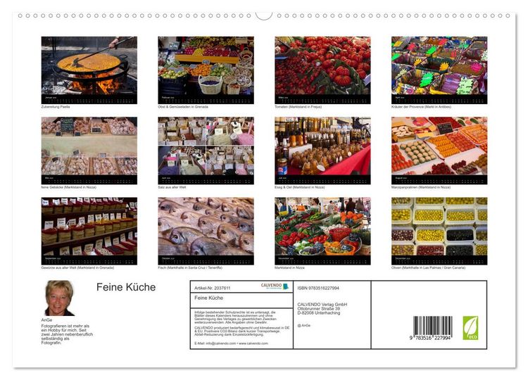 Produktbild: Feine K&uuml;che (hochwertiger Premium Wandkalender 2026 DIN A2 quer), Kunstdruck in Hochglanz
