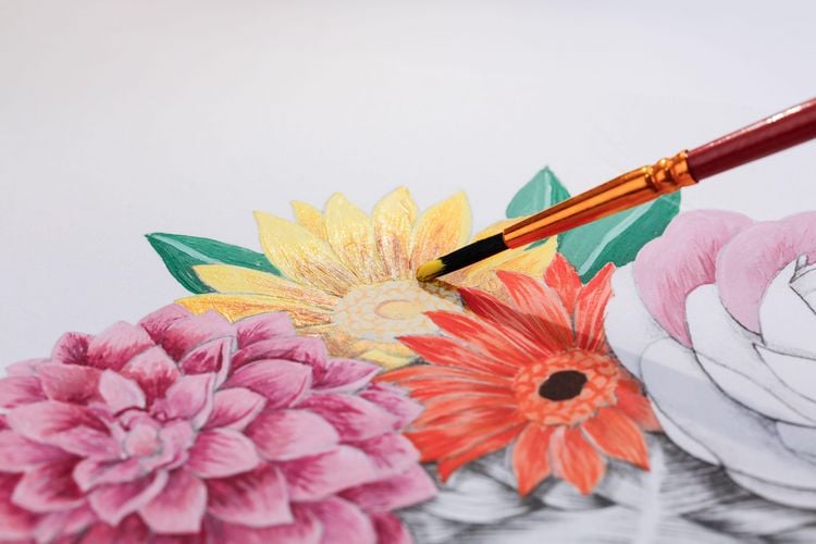 Produktbild: ODELIA, Ausmalblock Mixed Media, 20 Blatt A4 250g, Spiralbindung, Frauen