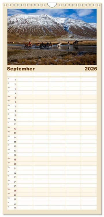 Produktbild: Familienplaner 2026 - Island - Land aus Feuer und Eis mit 5 Spalten (Wandkalender, 21 x 45 cm) CALVENDO