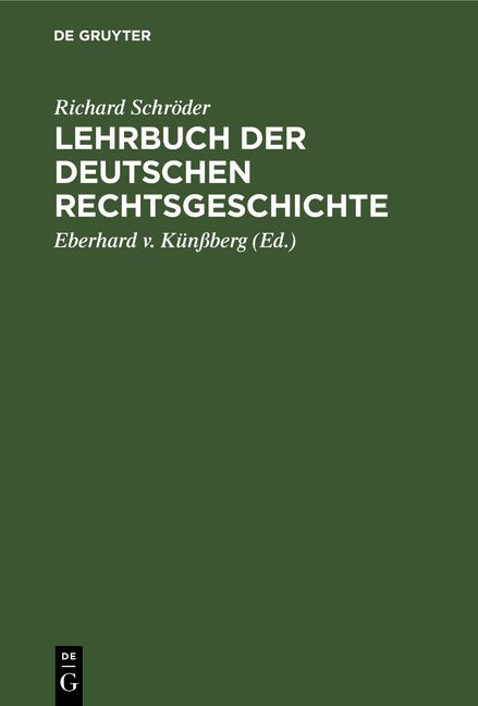 Produktbild: Lehrbuch der deutschen Rechtsgeschichte