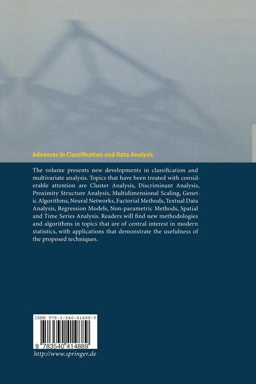 Produktbild: Advances in Classification and Data Analysis