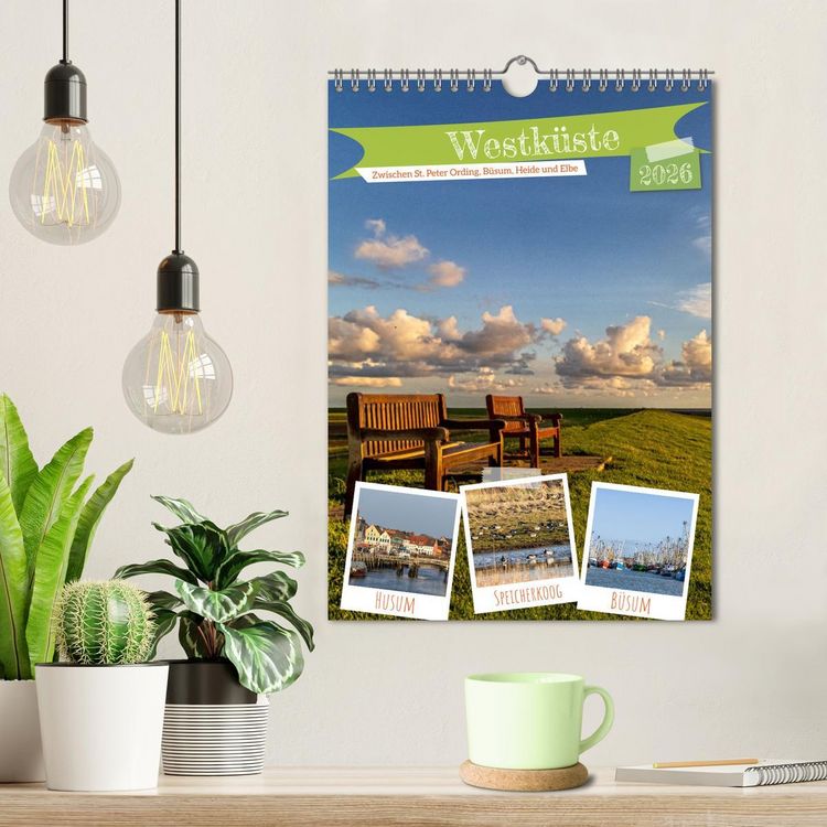 Produktbild: Westk&uuml;ste - Zwischen St. Peter Ording, B&uuml;sum und Elbe (Wandkalender 2026 DIN A4 hoch), CALVENDO Monatskalender