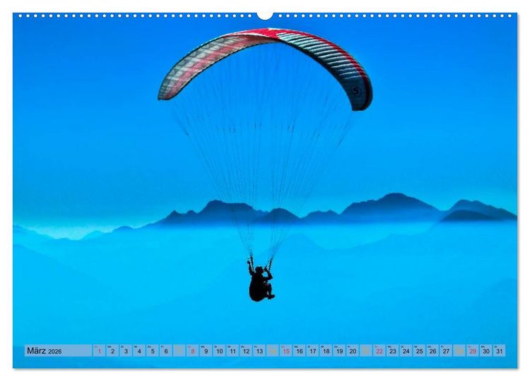 Produktbild: Frei sein - Paragliding (hochwertiger Premium Wandkalender 2026 DIN A2 quer), Kunstdruck in Hochglanz