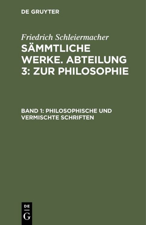 Produktbild: Philosophische und vermischte Schriften