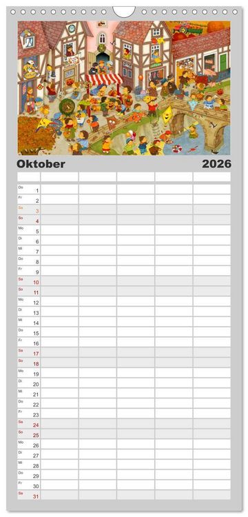 Produktbild: Familienplaner 2026 - Meine kleine Wimmelwelt mit 5 Spalten (Wandkalender, 21 x 45 cm) CALVENDO