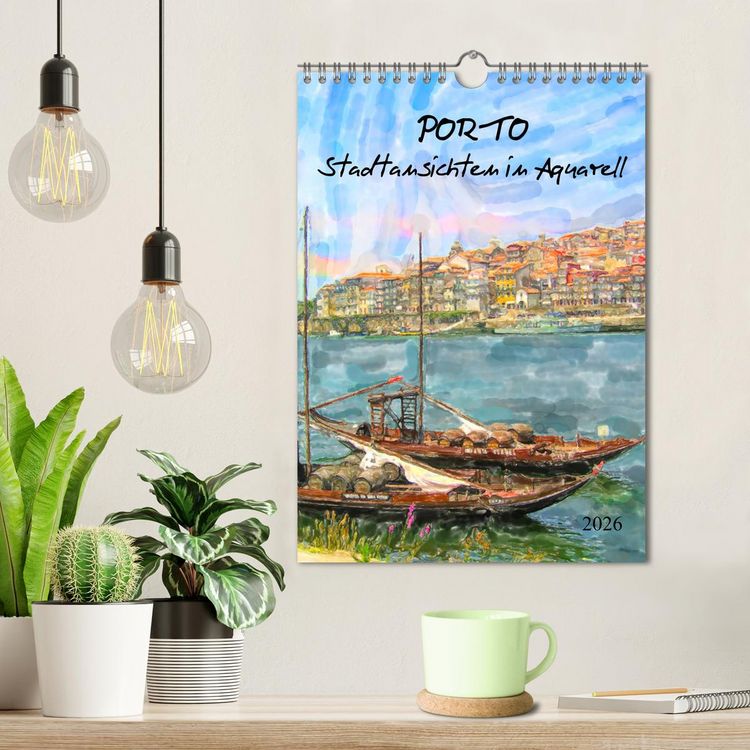 Produktbild: Porto - Stadtansichten in Aquarell (Wandkalender 2026 DIN A4 hoch), CALVENDO Monatskalender