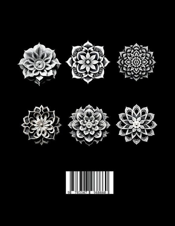 Produktbild: Schwarzes &bdquo;Mandala Malbuch f&uuml;r Erwachsene&ldquo;.