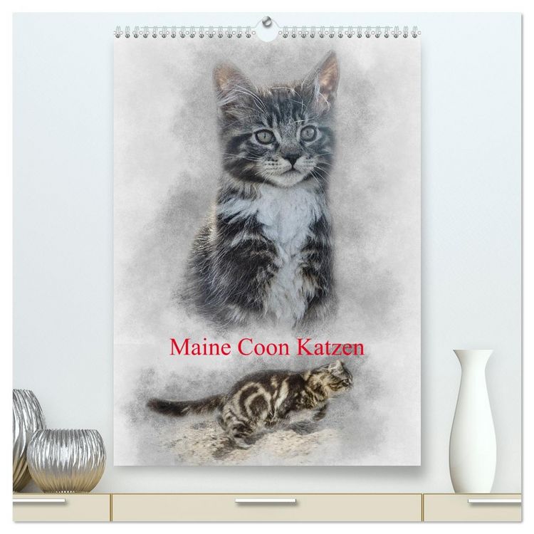 Produktbild: Maine Coon Katzen (hochwertiger Premium Wandkalender 2026 DIN A2 hoch), Kunstdruck in Hochglanz