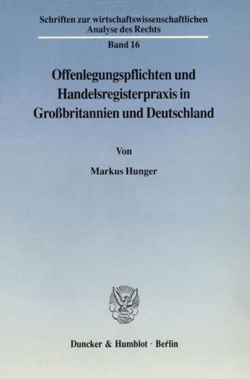 Produktbild: Offenlegungspflichten und Handelsregisterpraxis in Gro&szlig;britannien und Deutschland.