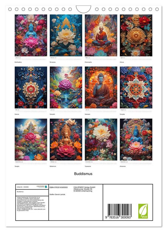 Produktbild: Buddismus (Wandkalender 2026 DIN A4 hoch), CALVENDO Monatskalender