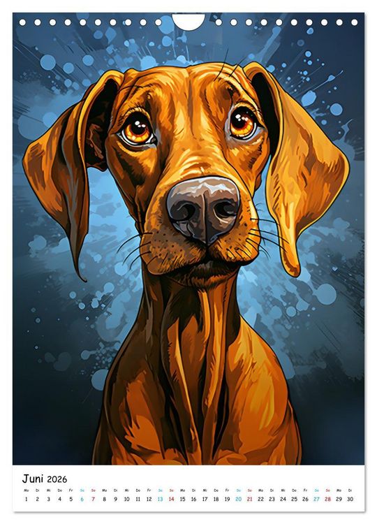 Produktbild: Crazy Dogs Bekannte Hunderassen im Comicstyle (Wandkalender 2026 DIN A4 hoch), CALVENDO Monatskalender