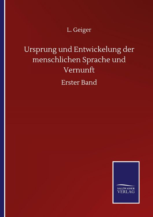 Produktbild: Ursprung und Entwickelung der menschlichen Sprache und Vernunft