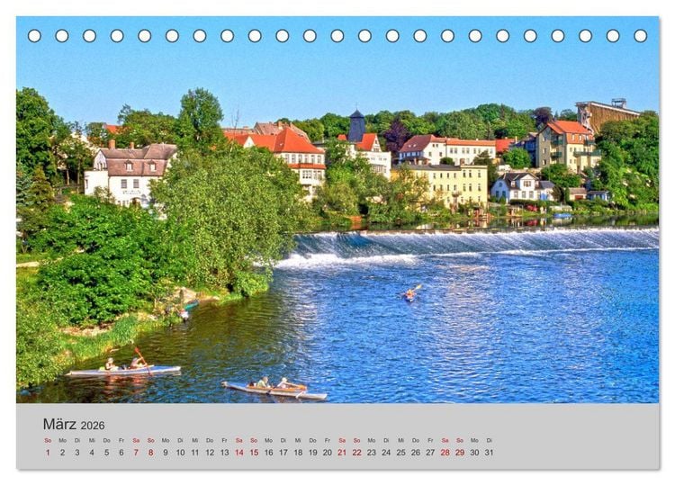 Produktbild: Die Saale Von Franken zur Elbe (Tischkalender 2026 DIN A5 quer), CALVENDO Monatskalender