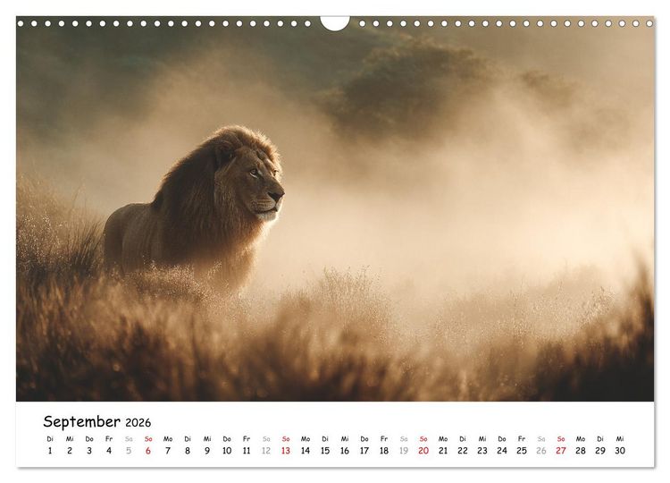 Produktbild: L&ouml;wen - Majest&auml;t der Wildnis (Wandkalender 2026 DIN A3 quer), CALVENDO Monatskalender
