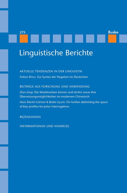 Produktbild: Linguistische Berichte Heft 275