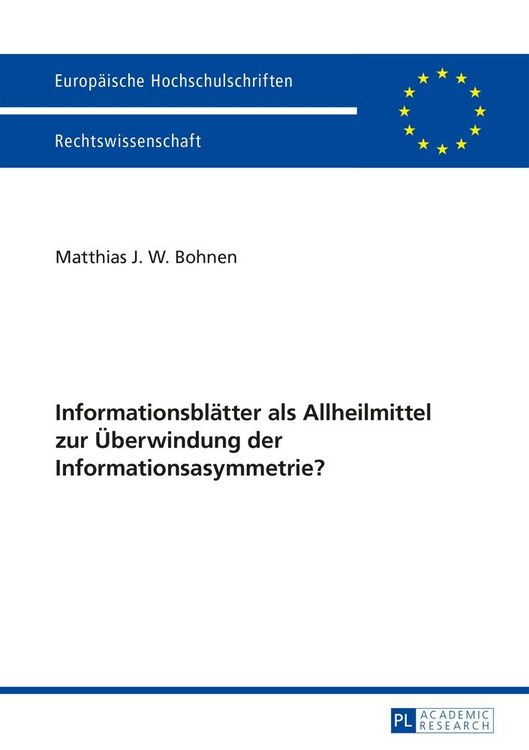Produktbild: Informationsbl&auml;tter als Allheilmittel zur &Uuml;berwindung der Informationsasymmetrie?