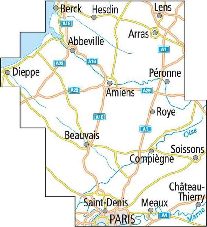 Produktbild: ADFC-Radtourenkarte F-PIC Paris Picardie 1:150.000, rei&szlig;- und wetterfest, E-Bike geeignet, GPS-Tracks Download