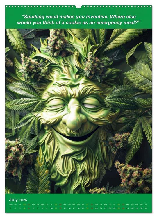 Produktbild: The funniest cannabis pictures and slogans (Wall Calendar 2026 DIN A2 portrait), CALVENDO 12 Month Wall Calendar