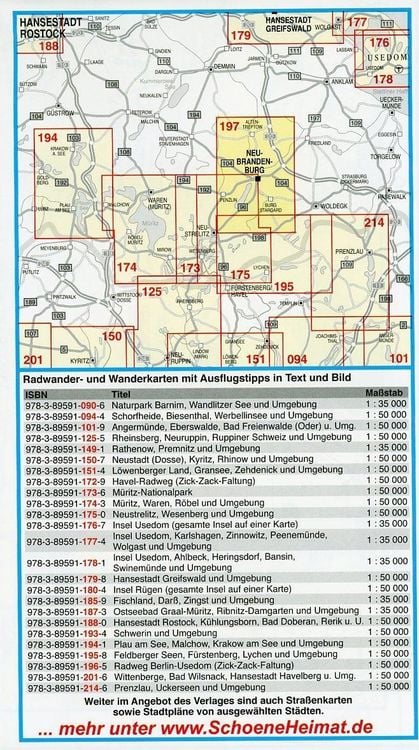 Produktbild: Radwander- und Wanderkarte Neubrandenburg, Altentreptow und Umgebung