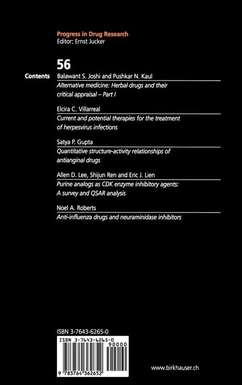 Produktbild: Progress in Drug Research 56