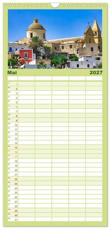 Produktbild: Familienplaner 2027 - Liparische Inseln - Vulkane im Tyrrhenischen Meer mit 5 Spalten (Wandkalender, 21 x 45 cm) CALVENDO